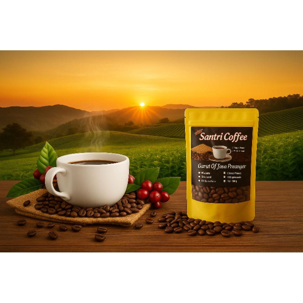 

Kopi Arabica Garut Bubuk/ Biji 100gr Santri Coffee singleOrigin Specialty