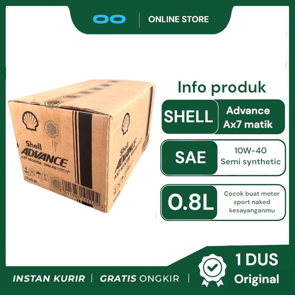 1 DUS OLI SHELL AX7 MATIK 10W-40