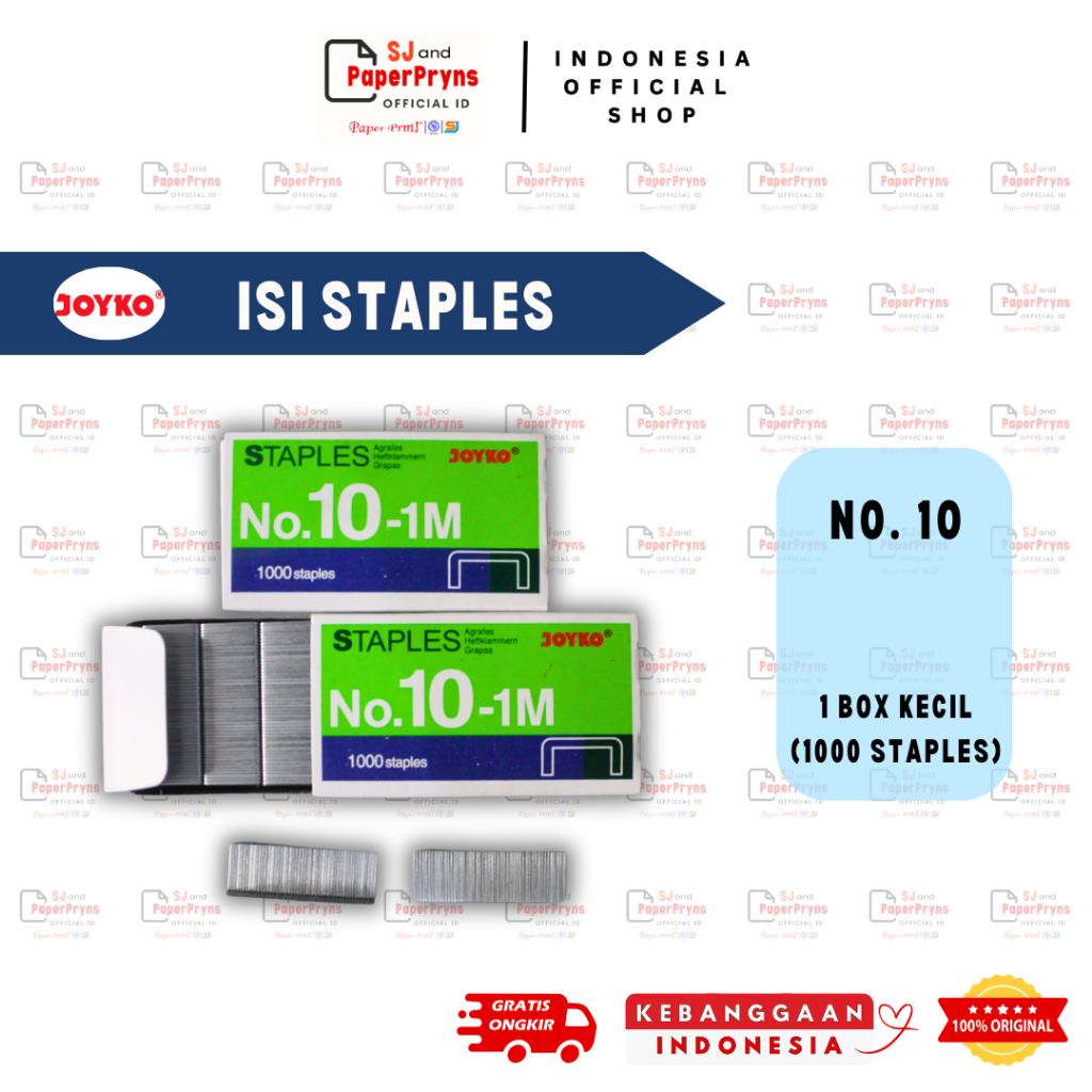 

Isi Staples Joyko No. 10 – 1000 Pcs untuk Stapler Kecil