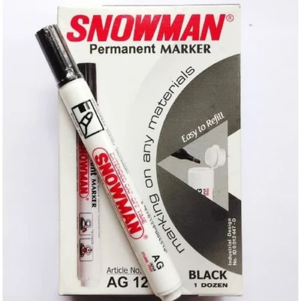 

SNOWMAN MARKER Round Tip Permanent/Whiteboard Marker