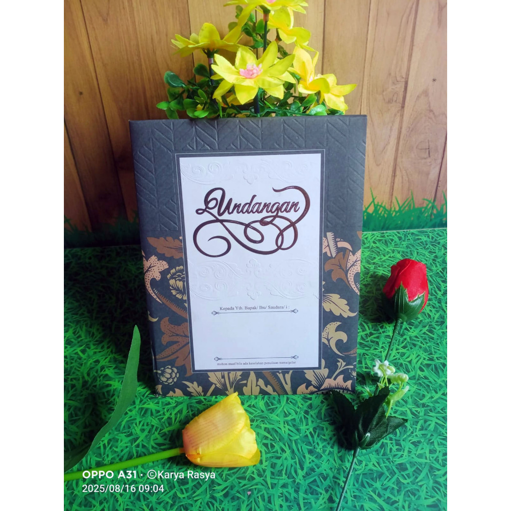 (Bisa order 15 pcs) Cetak Undangan Pernikahan Hard Cover VIP Murah Tebal Mewah Elegan hitam