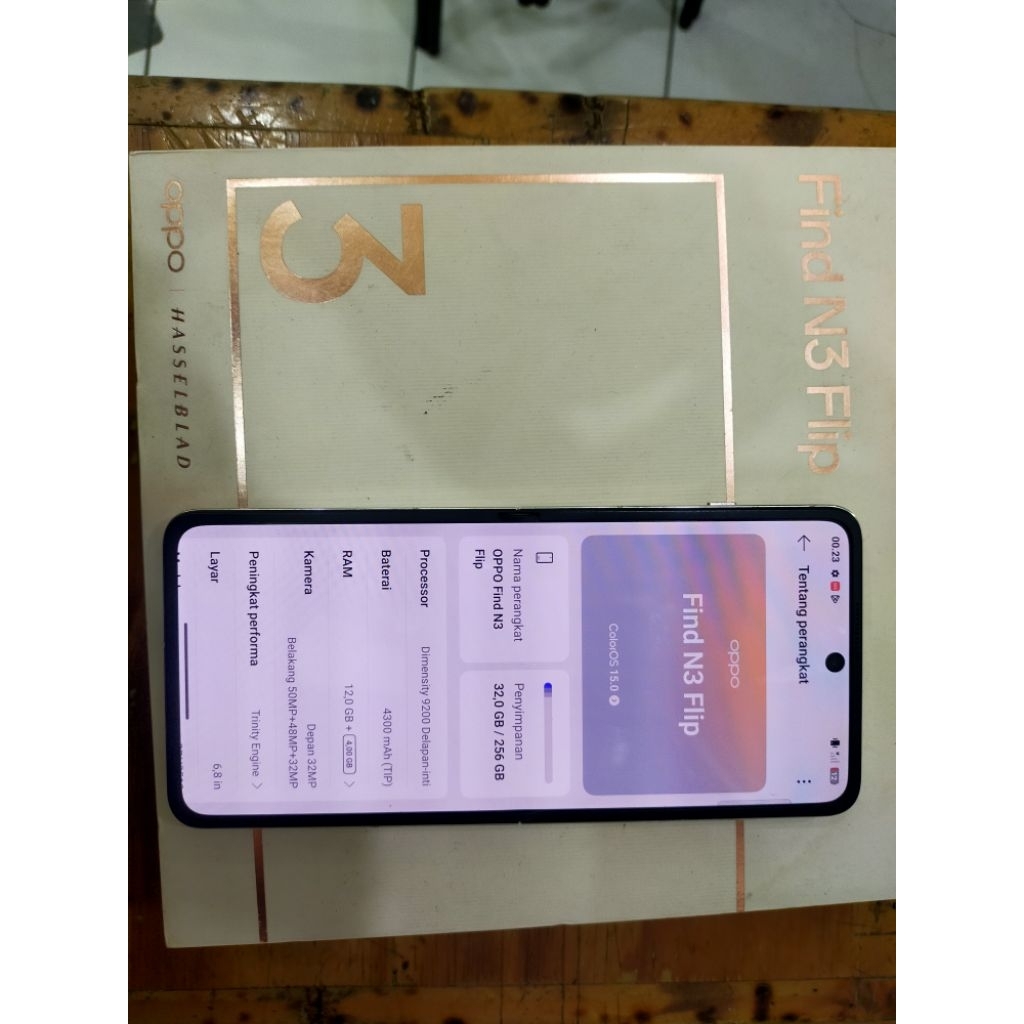 Oppo Find N3 flip 12/256gb fulset second bekas