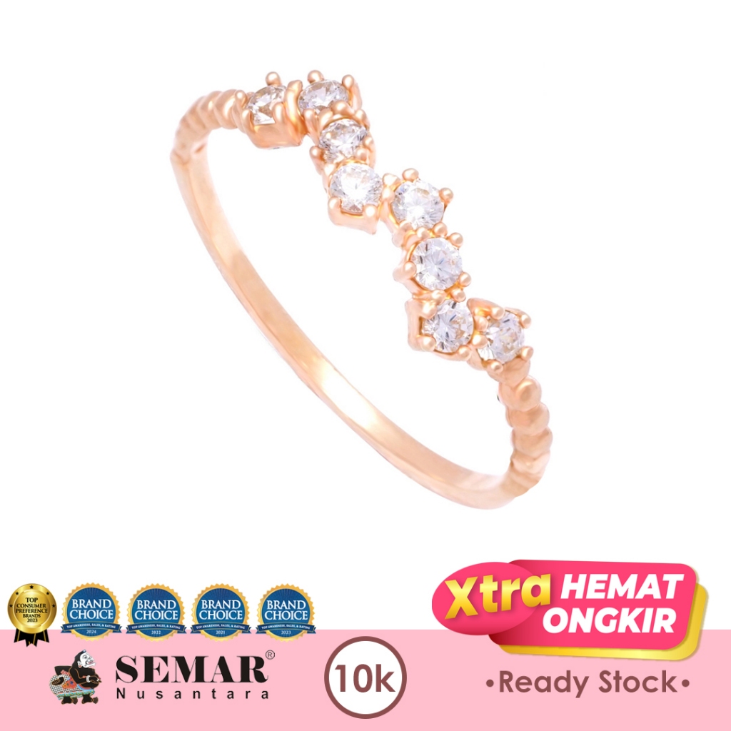 Cincin Emas Electra Batu Putih Gold 10K Semar Nusantara
