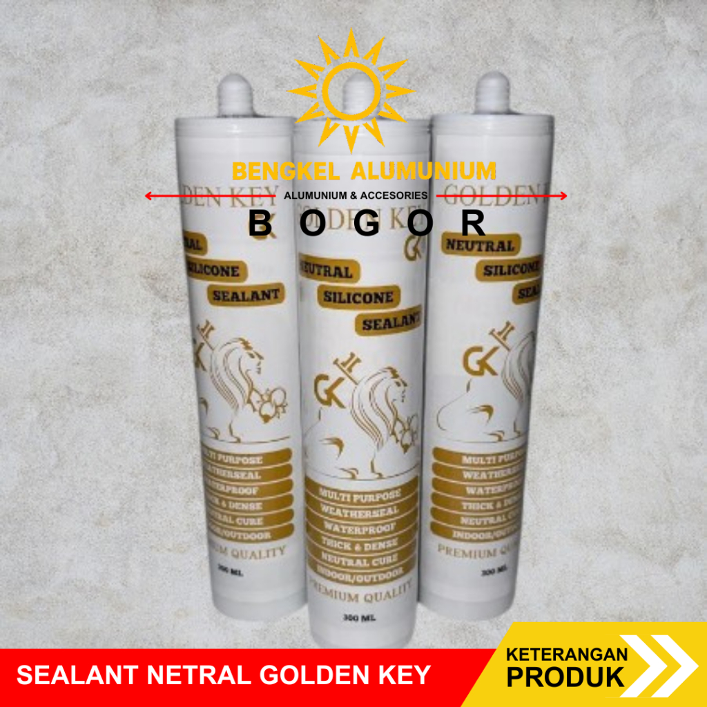 sealent netral selent netral GOLDEN KEY Lem botol lem kaca lem silicone silikon silent wpc wallpanel