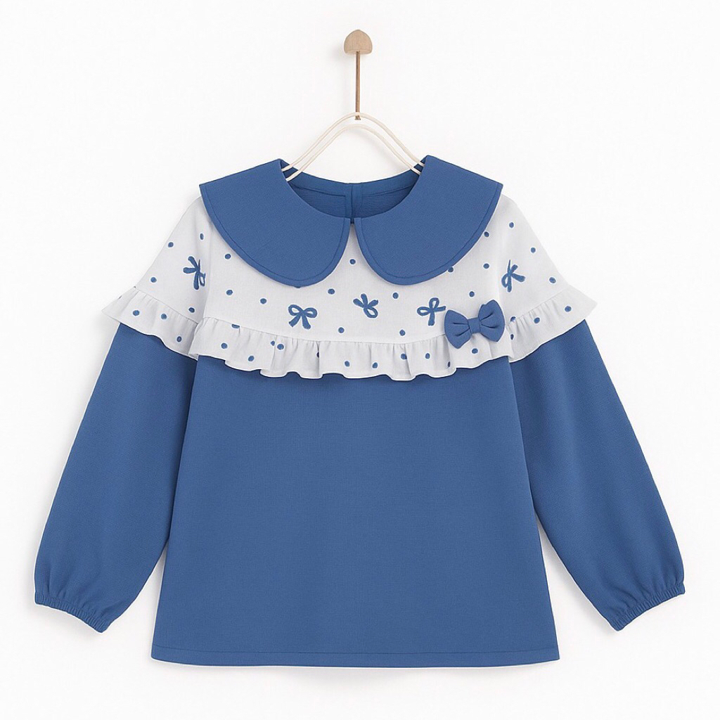 Baju Atasan Anak Perempuan Blus Anak Perempuan Kaos Knit Lengan Panjang Usia 9 tahun 10 tahun 11 tah