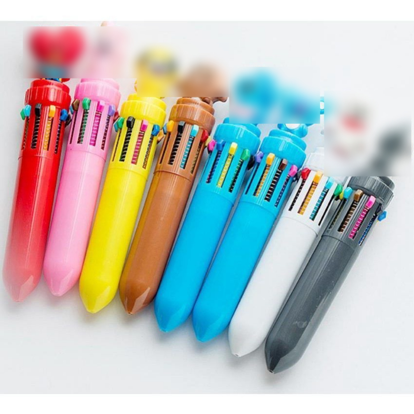 

BAS (10 WARNA) Pulpen/PENA Kartun 10 Warna Pen Warna Warni Bolpoin Karakter Lucu