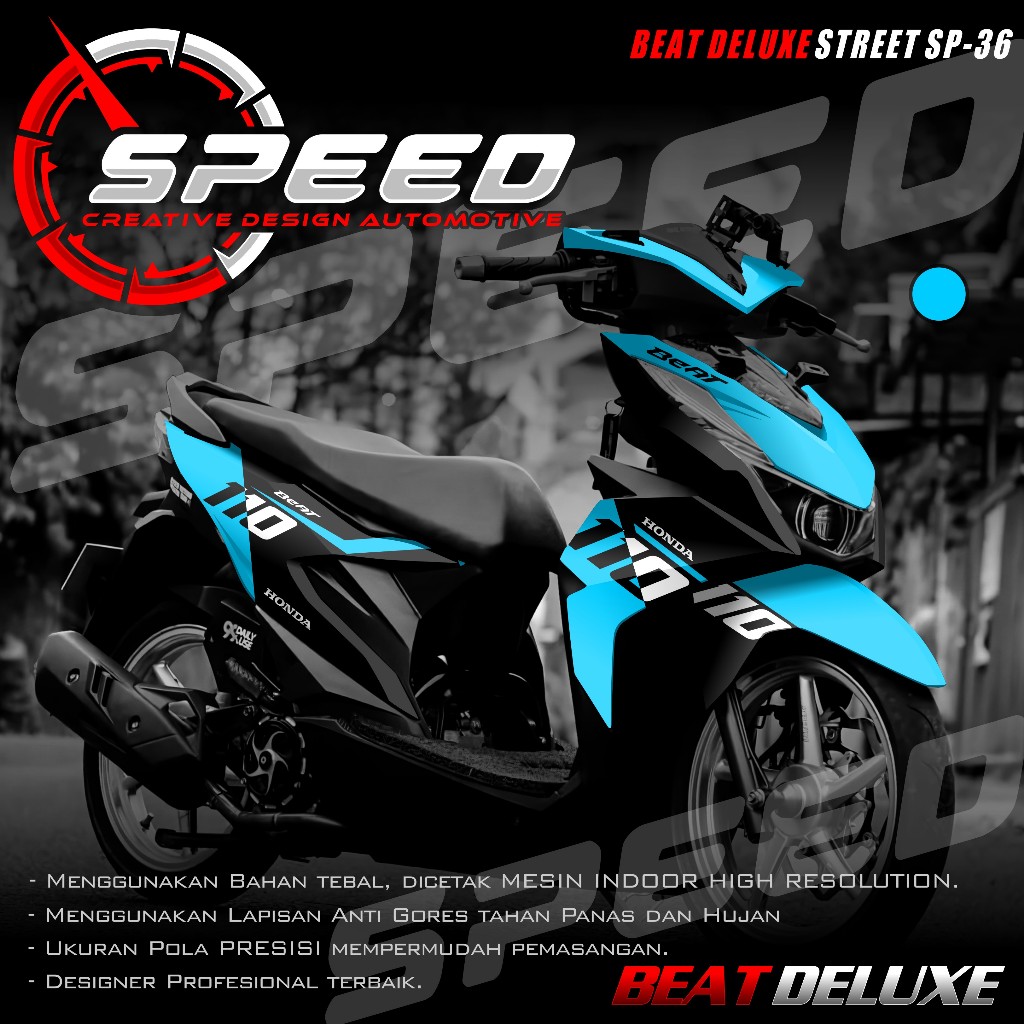 (PROMO COD) TERBARU Decal Sticker Honda Beat DELUXE STREET CBS 2020 2021 2022 2023 Full body - Stike