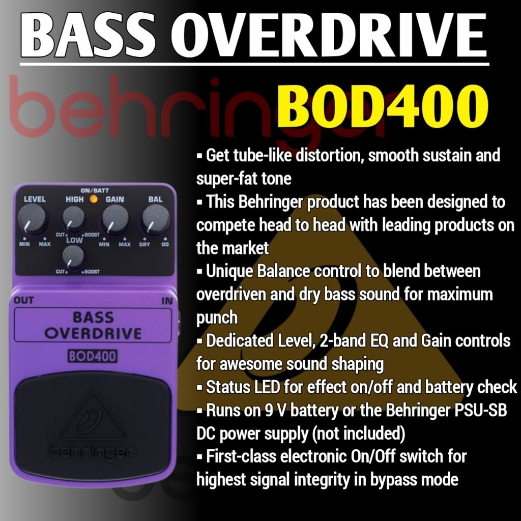 EFEK BEHRINGER BOD400 BASS OVERDRIVE BEHRINGER BOD 400