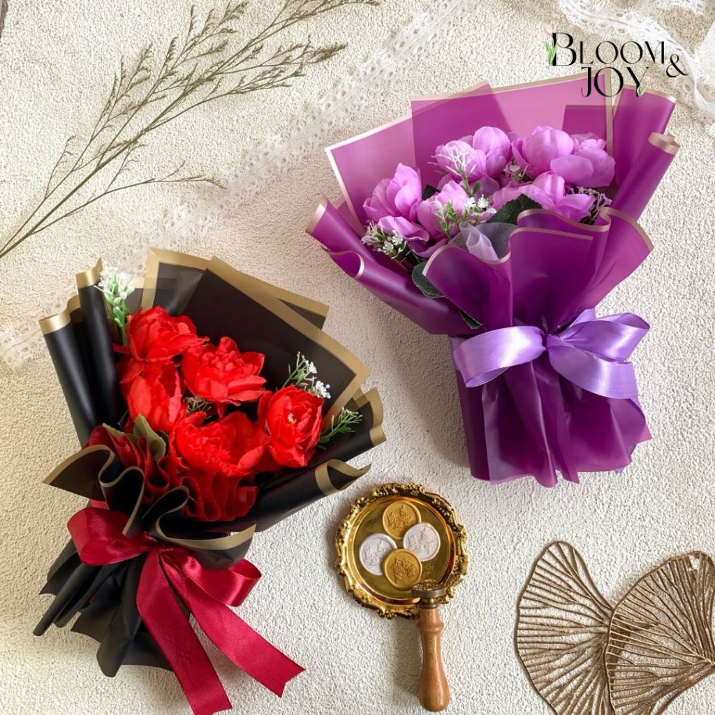 COD Buket bunga mini buket peony Aesthetic Wisuda Graduation Hadiah Ulang Tahun Bucket Flower Bunga 