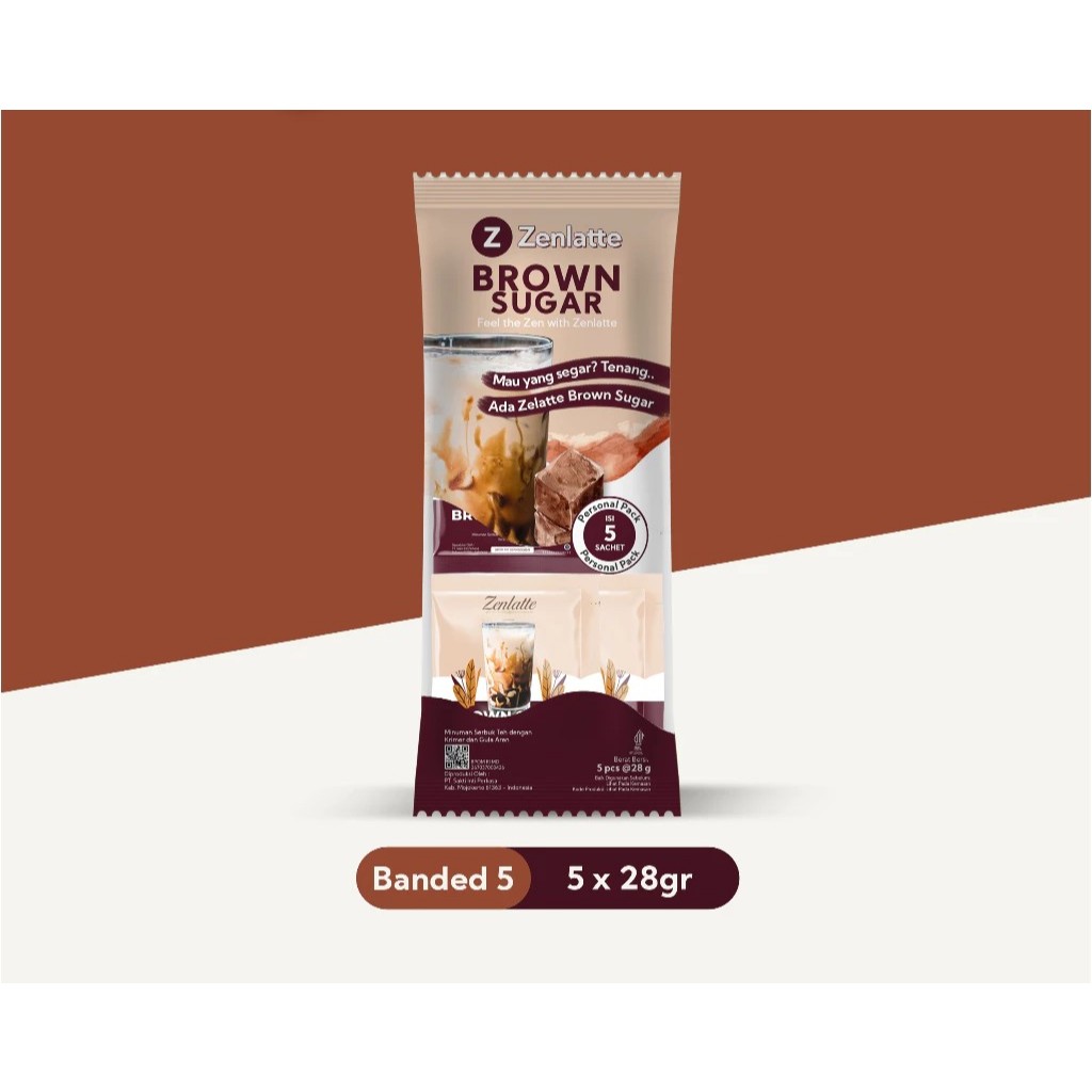 

Zenlatte Brown Sugar Milk Tea - Banded 5 | Brown Sugar Milk Tea Powder | Bubuk Brown Sugar Milk Tea