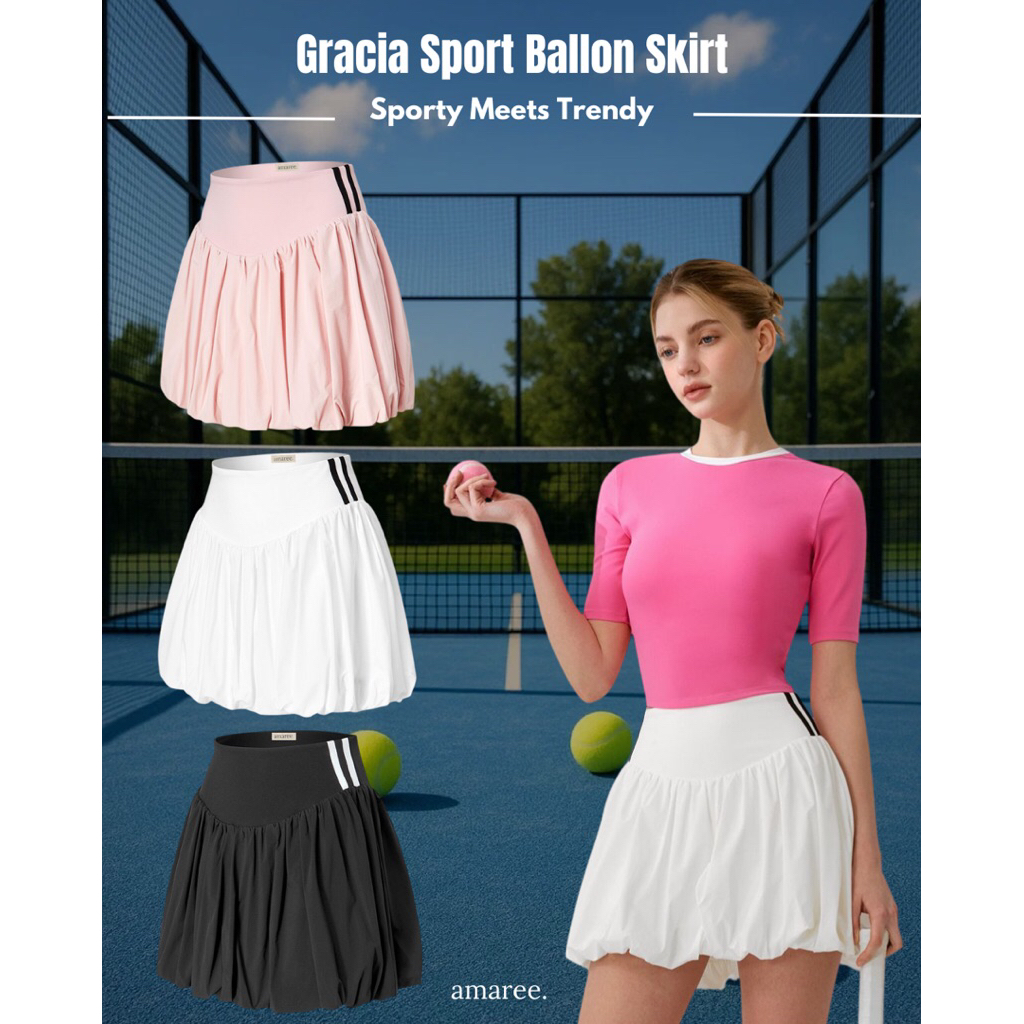 Gracia Sport Balloon Skirt / ROK PADEL TENNIS WANITA / ROK BALON / ROK BALON PADEL TENNIS / BAJU PAD