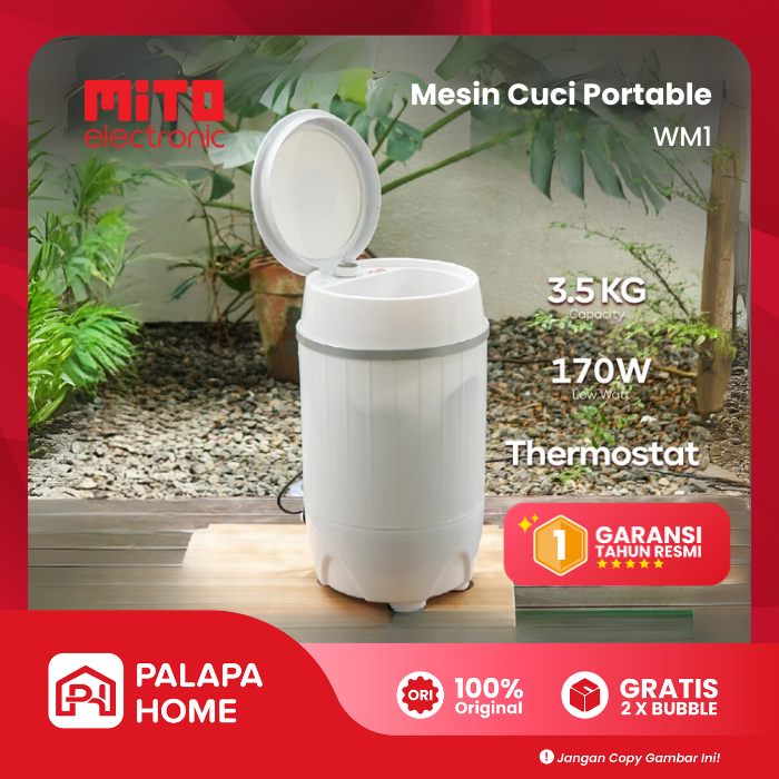 Mito Mesin Cuci Portable 1 Tabung Kapasitas Kecil 3,5 kg | Mini Washing Machine WM1