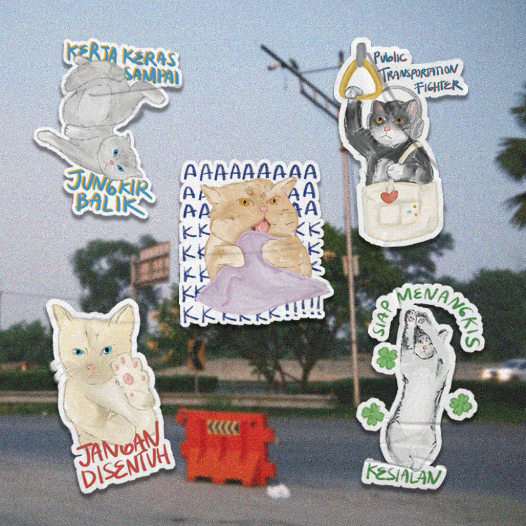 

DonutDoubt Meme Sticker Kucing Edition 3 - Glitter Sticker - Cute Sticker - Stiker Dekorasi