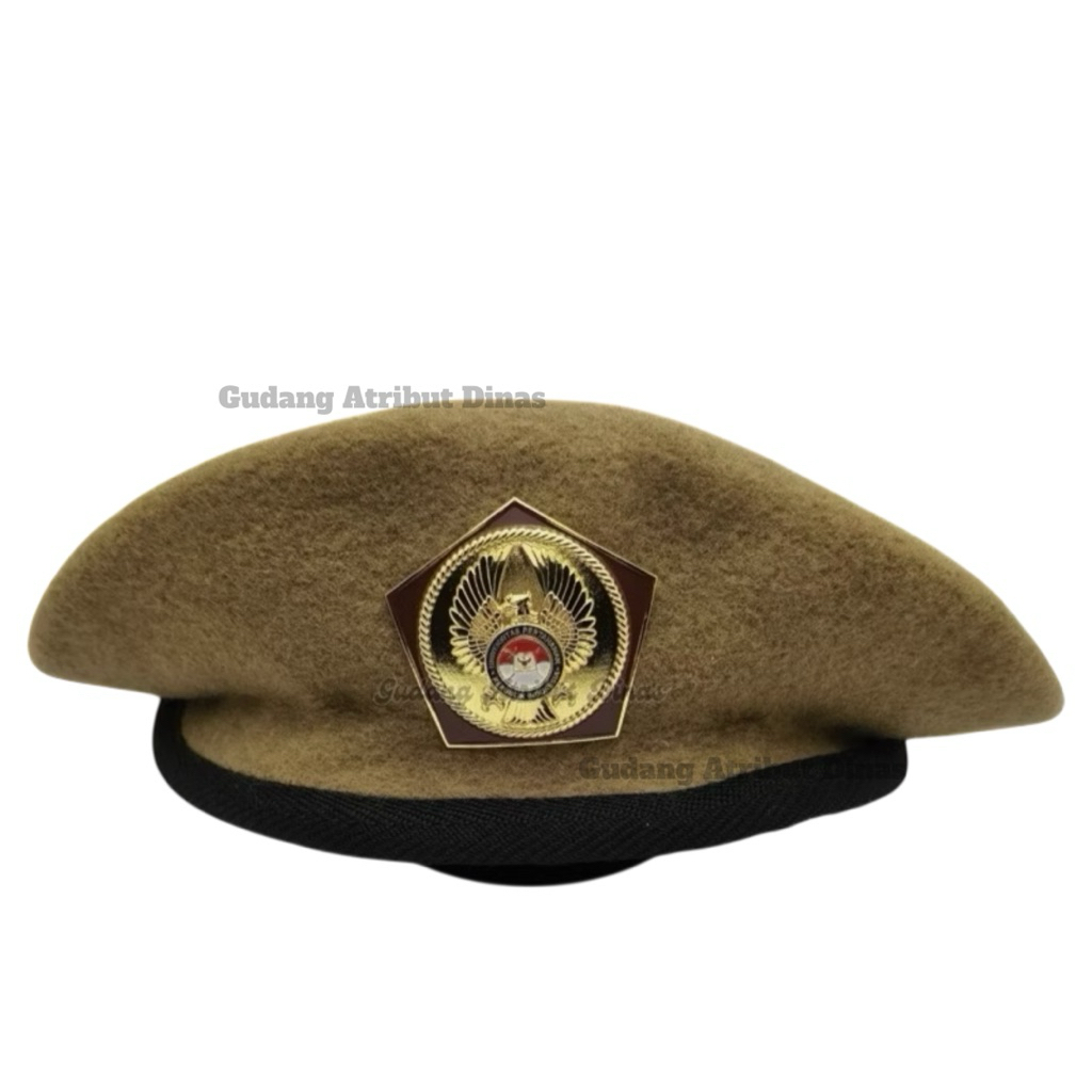 Baret UNHAN RI Camel Khaki+Emblem Luxury/ Baret UNHAN RI/ Baret Lapas Khaki/ Baret Terbaru / Atribut