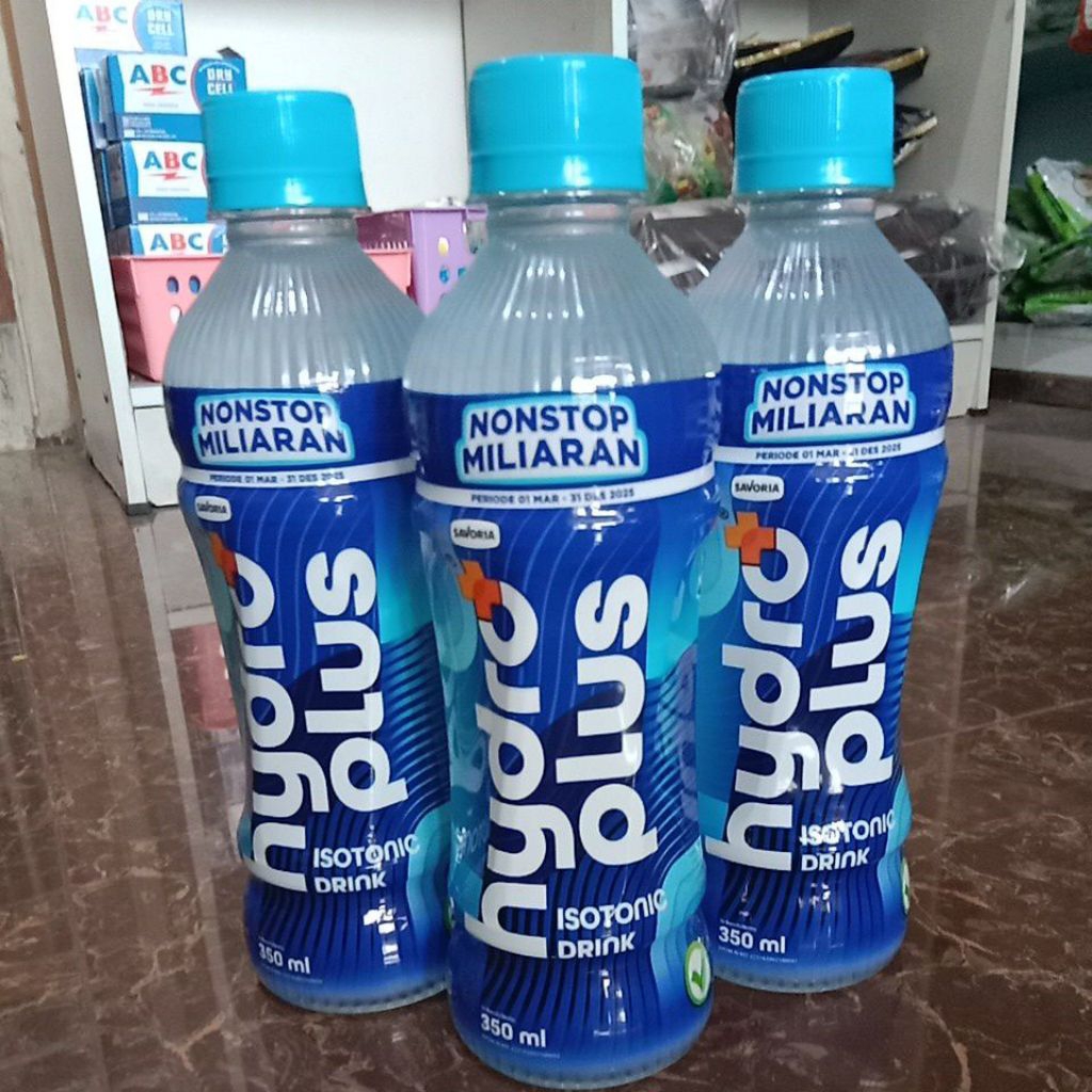 

Hydro Plus Isotonic Drink Nonstop Miliaran tutup SEGEL 350ml x 12 botol(1dus) Exp 2026