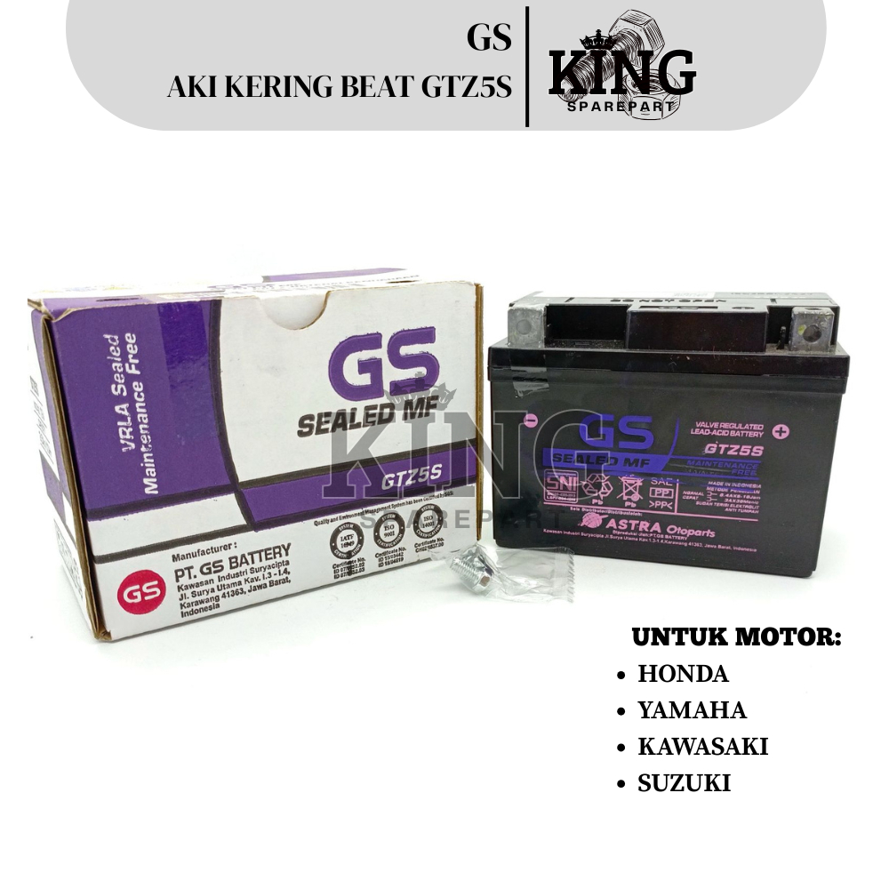 AKI KERING GS/ GTZ5S AKI KERING ASTRA BEAT FI/ AKI KERING MOTOR VARIO/ AKI MF SCOOPY