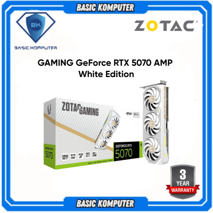 VGA ZOTAC GAMING GeForce RTX 5070 12GB AMP White Edition GDDR7 - RTX5070