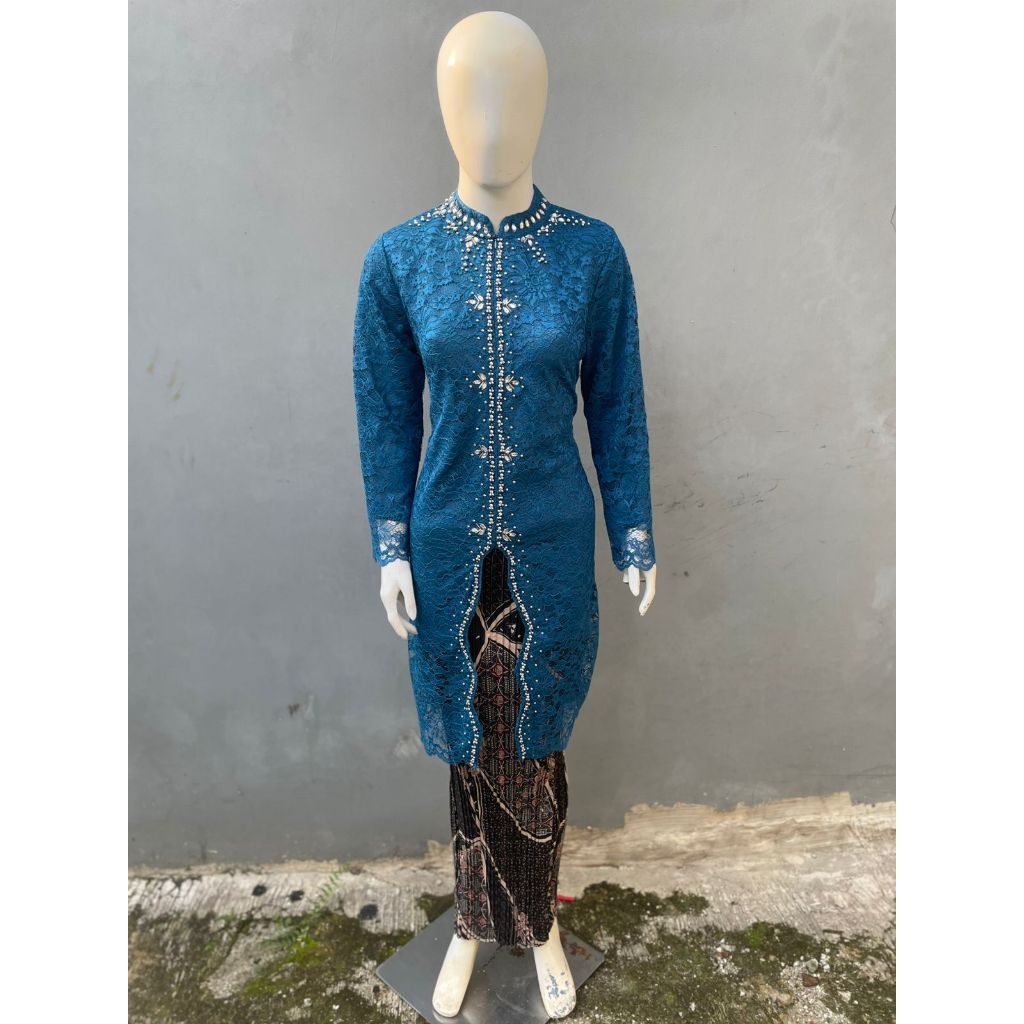 Kebaya brokat model tunik busui frendly Kebaya Kondangan motif full payet Kebaya brokat kondangan Ke