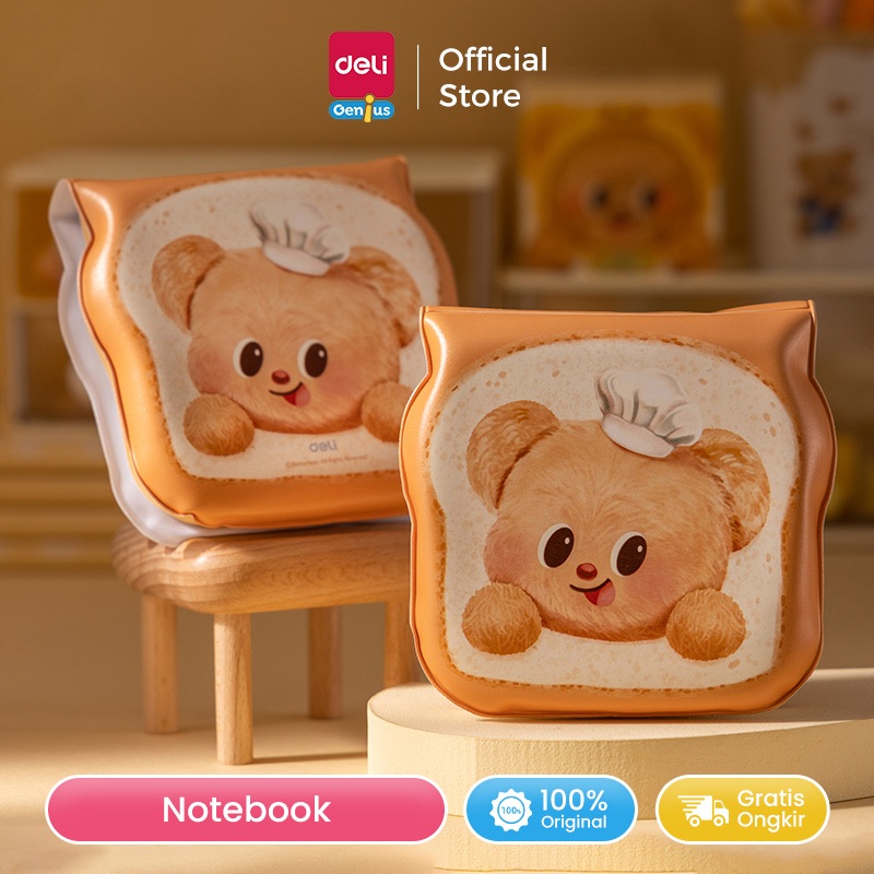 

Deli x Butterbear Plush Cover Personal Notebook Buku Personal 80 Lembar HY225