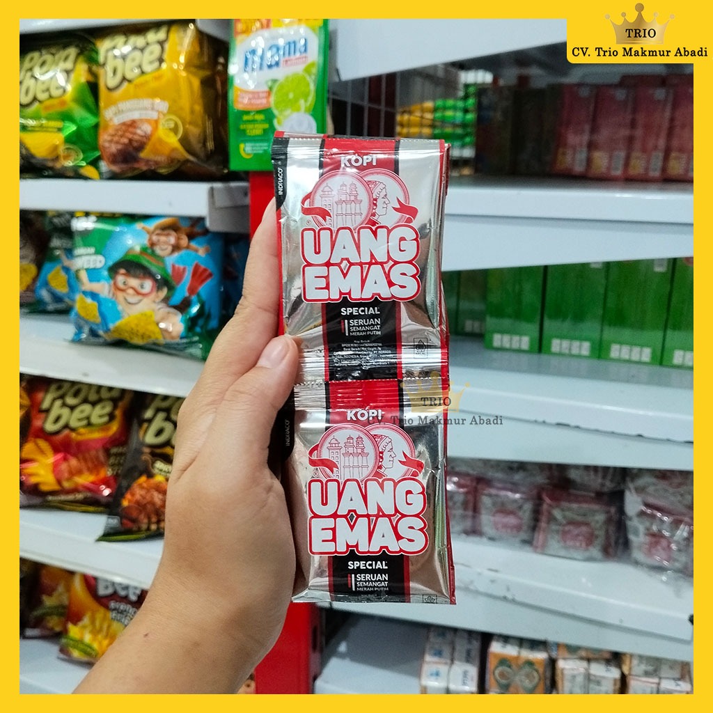 

Kopi Bubuk Uang Emas 7g Renteng Isi 10 Sachet