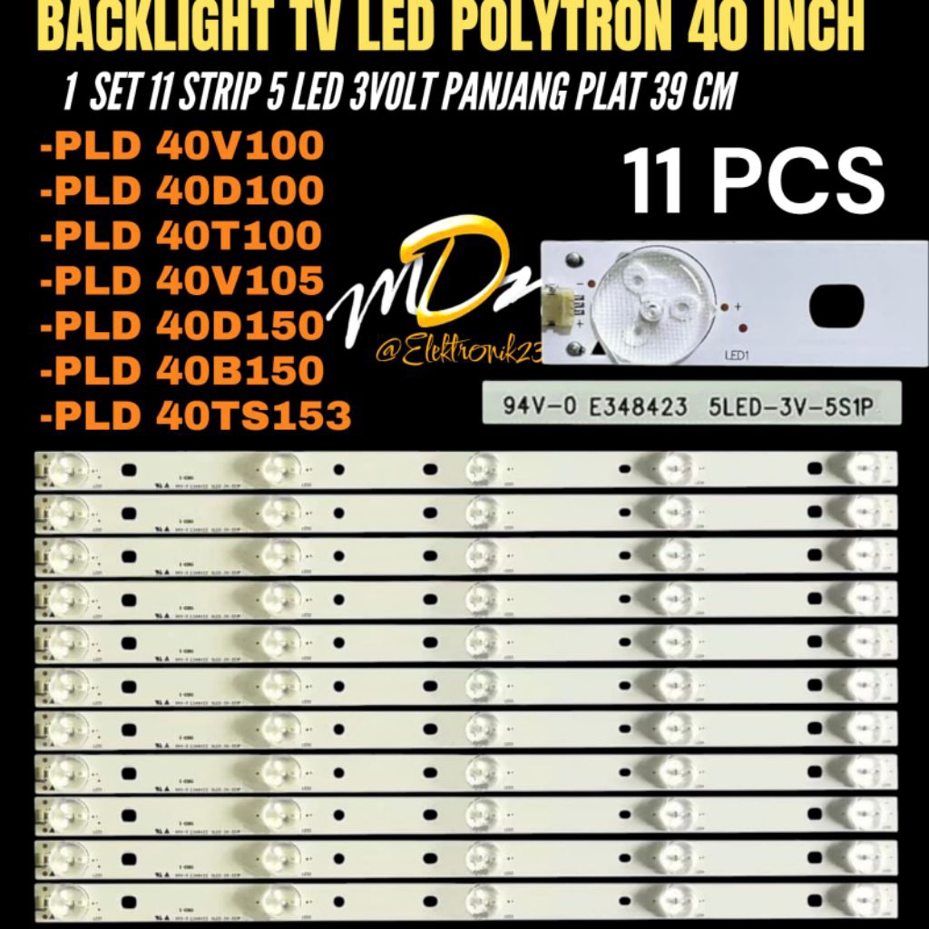 BACKLIGHT TV LED POLYTRON 40 INCH PLD40V100- PLD40D100- PLD40T100- PLDD150- PLD40B150- PLD40TS163 BA