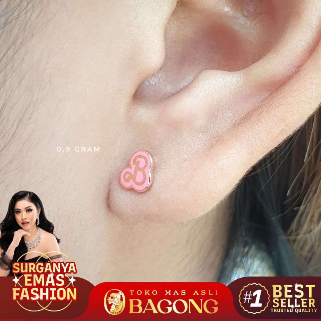 TINDIK FASHION BARBI 17K / 750 - ASLI BAGONG GOLD BAGONG EMAS