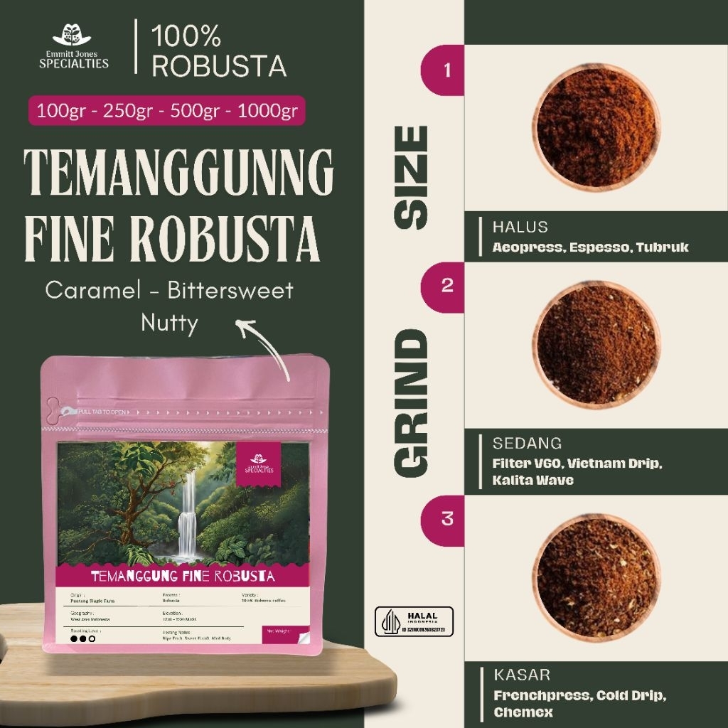 

Temanggung Robusta - Roasted coffee 100-250-500 gram Halus medium kasar atau biji