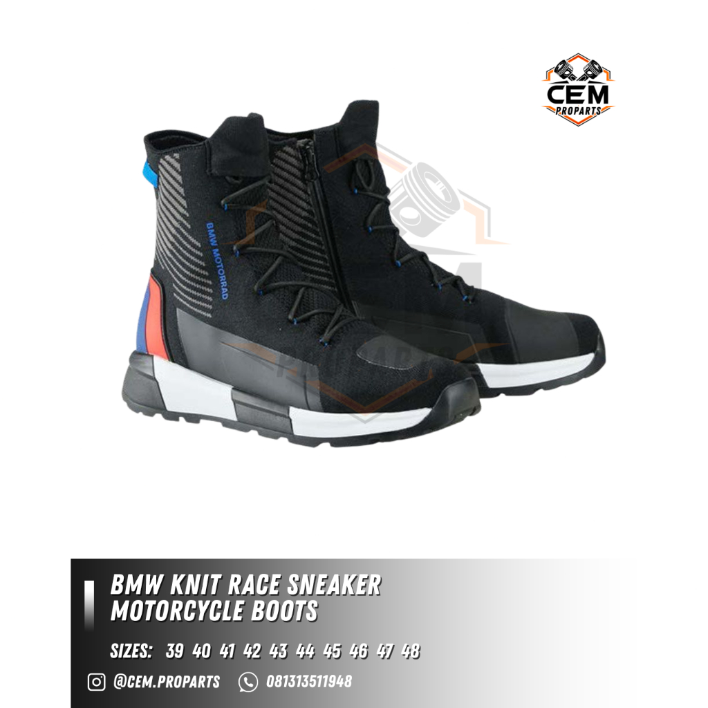 Sepatu Rider BMW Knit Race Sneaker Motorcycle Boots | 100% Original BMW Motorrad