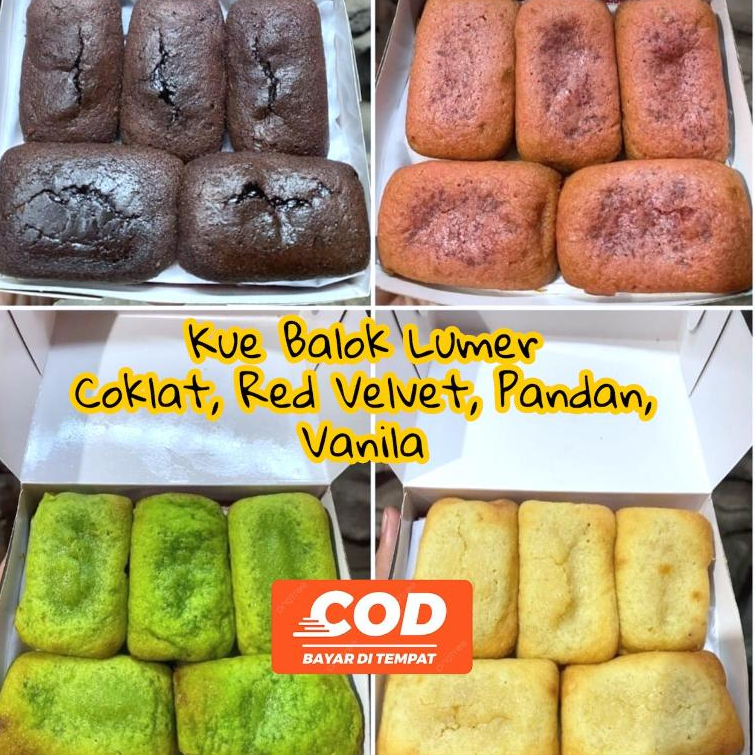 

Kue Balok Lumer Istimewa Tanpa Pengawet Varian Red Velvet l Pandan l Vanila l Coklat