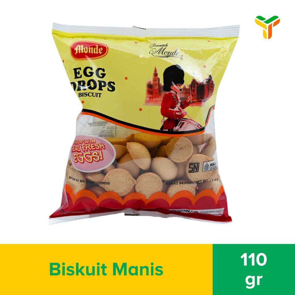 

Monde Egg Drop 110 ram Biskuit Makanan Ringan