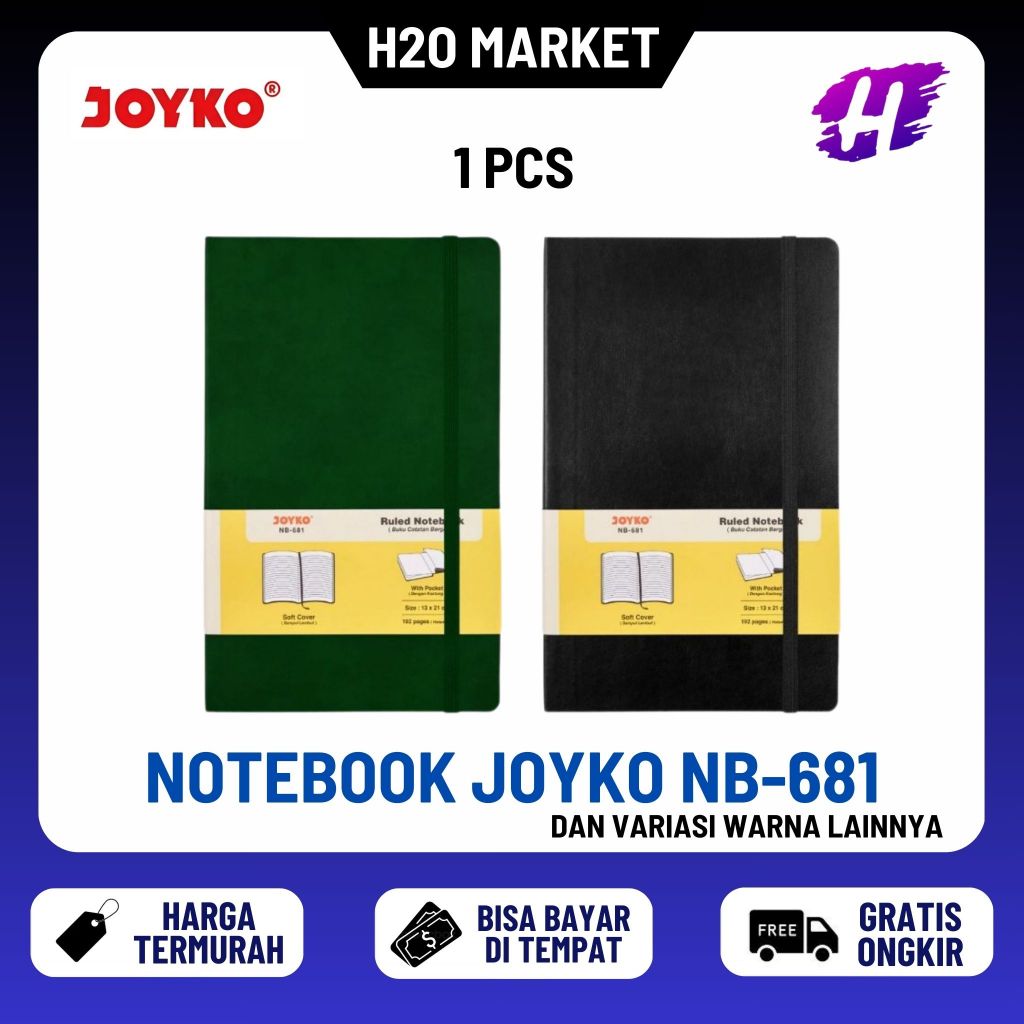 

❤️H2O❤️ Joyko Ruled Notebook Diary 80 GSM / 192 halaman / 13x21 cm / NB-681