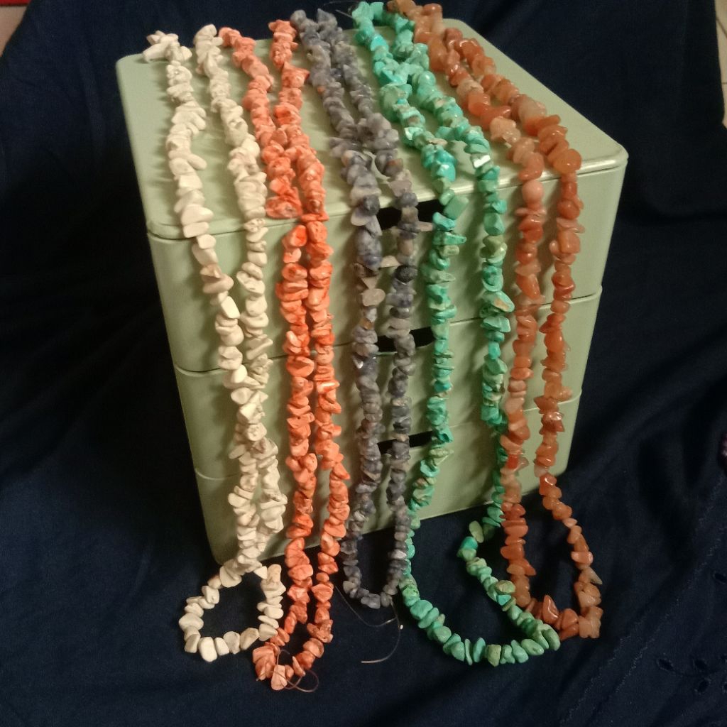 [YOBANA] MANIK MANIK KALUNG BATU ALAM MOTE KERIKIL BATU ALAM PECAH NATURAL ETNIK