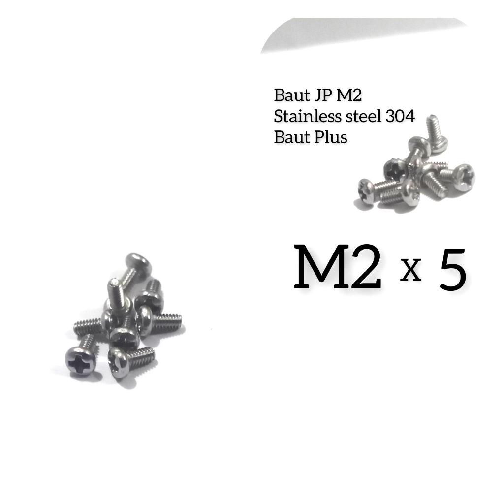 (10pcs) Baut JP M2 x 5 /  Baut Pan Philips M2 x 5 / Baut Plus 2mm x 5mm stainless steel  304 Anti Ka