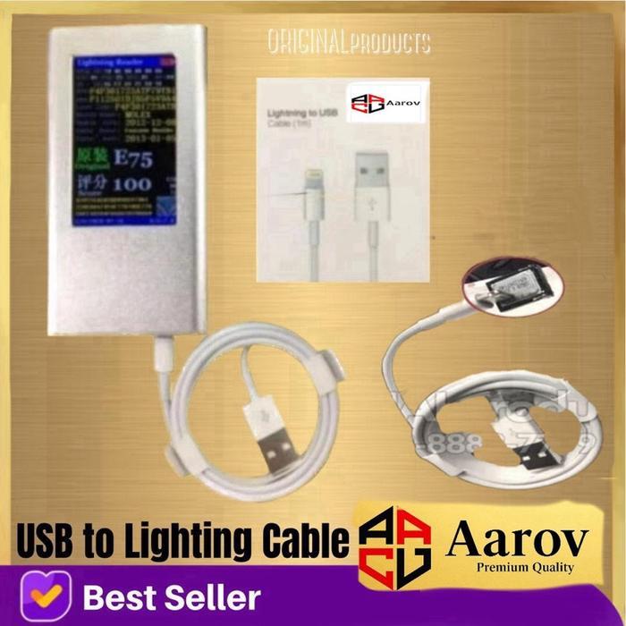 kabel data charger iphone X 5 6 7 8 plus 5s 6s 7+ 8+ xs max ORIGINAL AAROV - Adaptor 5W