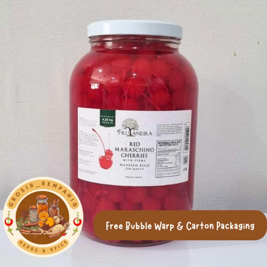 

Cherry merah tangkai ani maraschino cherries red chery stem buah jar