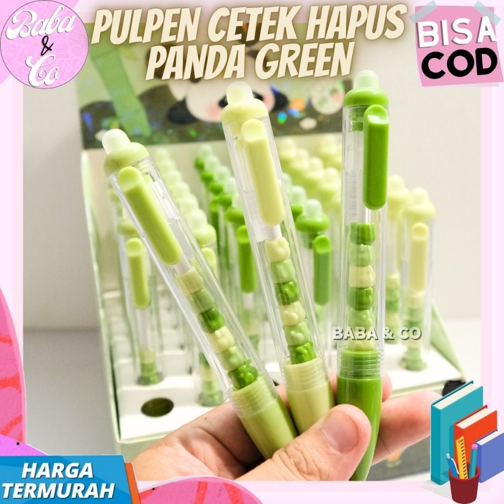 

PULPEN PANDA HAPUS CETEK MEKANIK PEN CETEK HAPUS PANDA GREEN IMUT LUCU UNIK PULPEN ERASEABLE MEKANIK CETEK PANDA GREEN UNIK MURAH COD