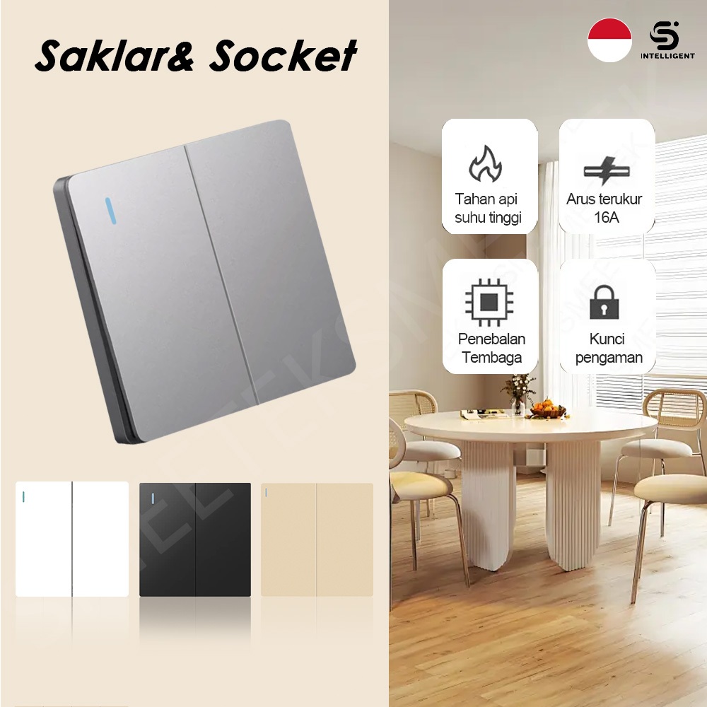 Sakelar Switch On Off Lampu Saklar Dinding Aesthetic 2 Arah Listrik Saklar Lampu Rumah Modern Hotel
