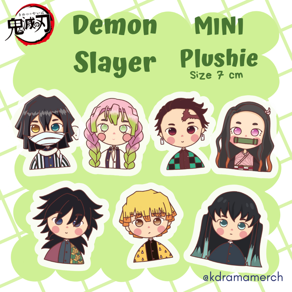 DEMON SLAYER MINI PLUSHIE KEYCHAIN / KEYCHAIN STUFFED DOLL / BONEKA STUFFED PLUSH / BONEKA ANIME / A