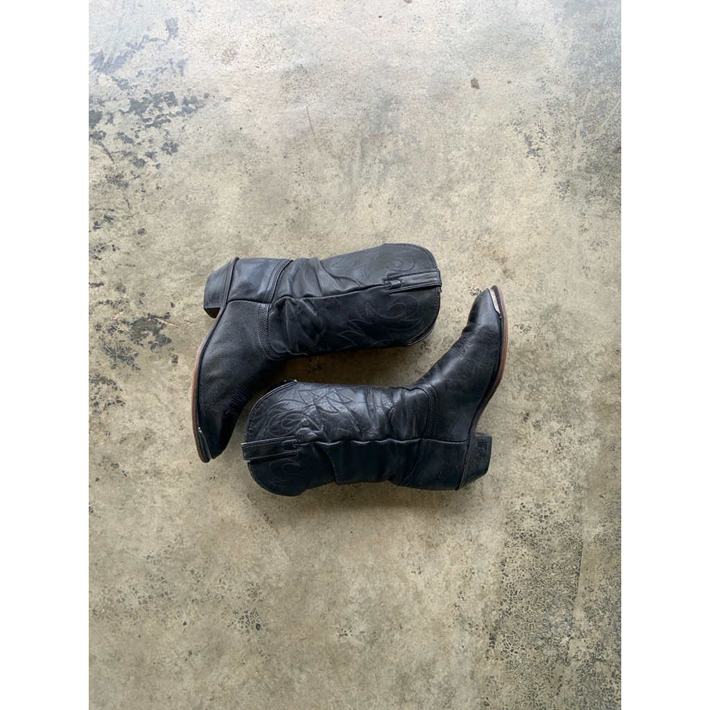 Vintage Durango Black Leather Western Woman Boots USA