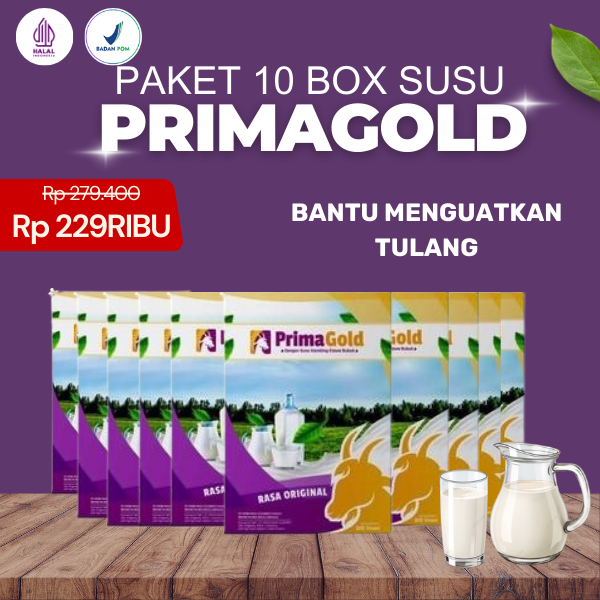 

10 BOX Susu Kambing Etawa Primagold Meningkatkan Kecerdasan Otak Anak Menguatkan Tulang Gigi