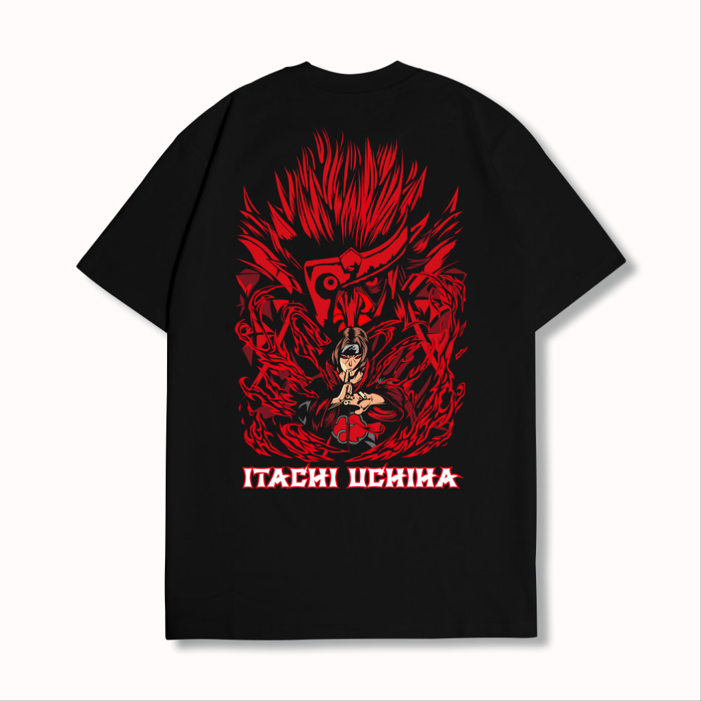 BRABAS Kaos Distro Anime Itachi Uchiha Tshirt Streetwear Unisex Pria Wanita Original Produk
