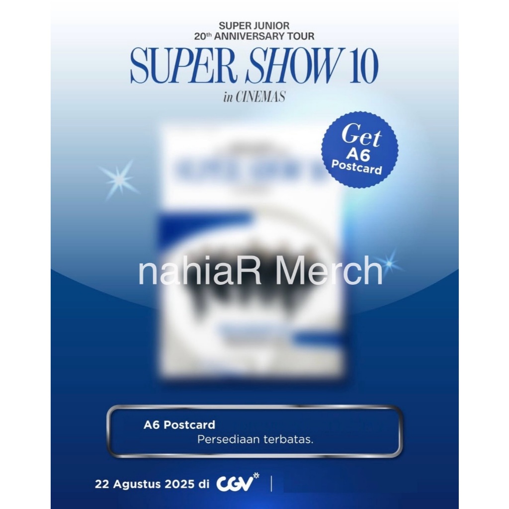 

SUPER JUNIOR’s 20TH Anniversary World Tour <SUPER SHOW 10> LIVE VIEWING x CGV Official A6 Postcard
