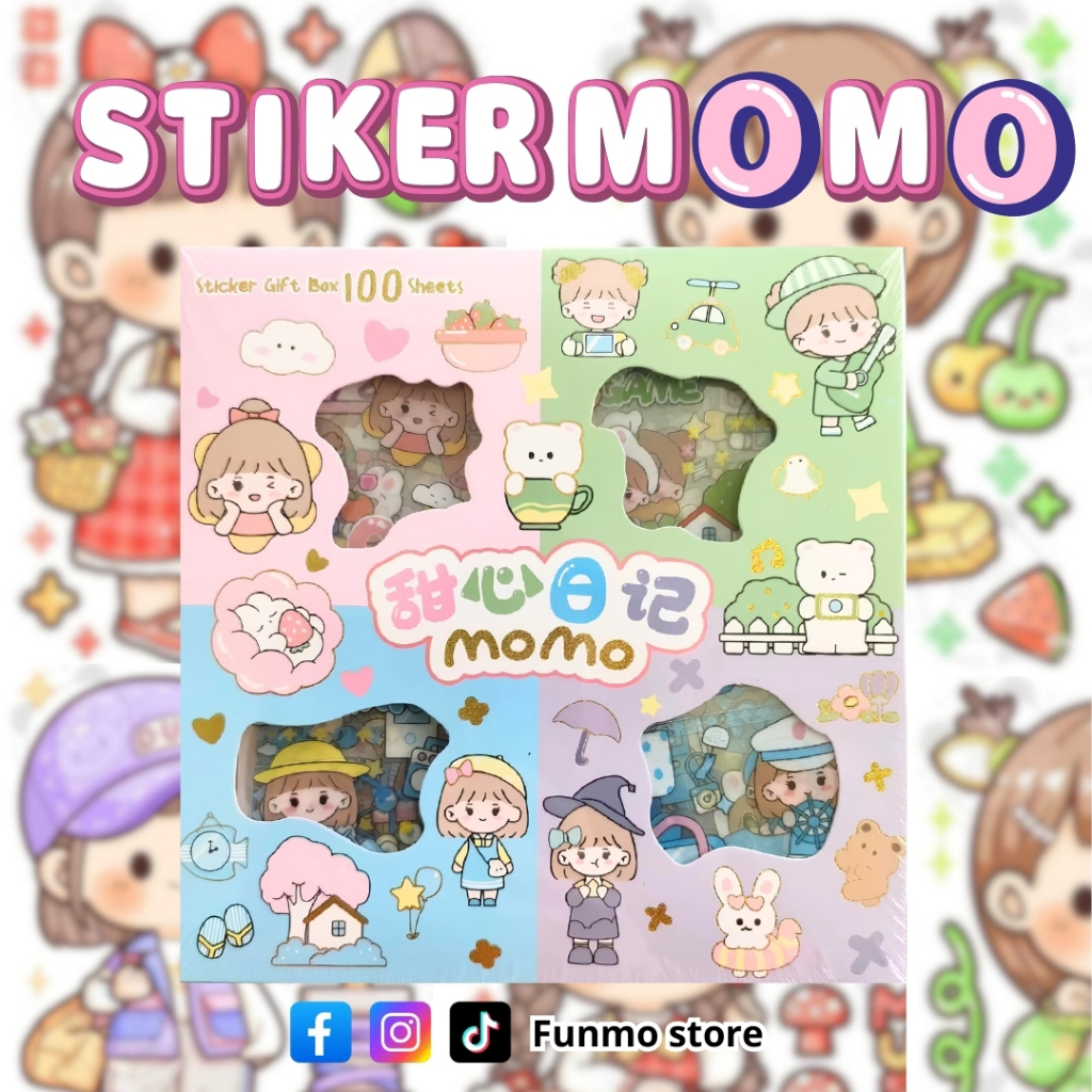 

Sticker Momo Lucu 100 Lembar - Kotak Hadiah Karakter Imut
