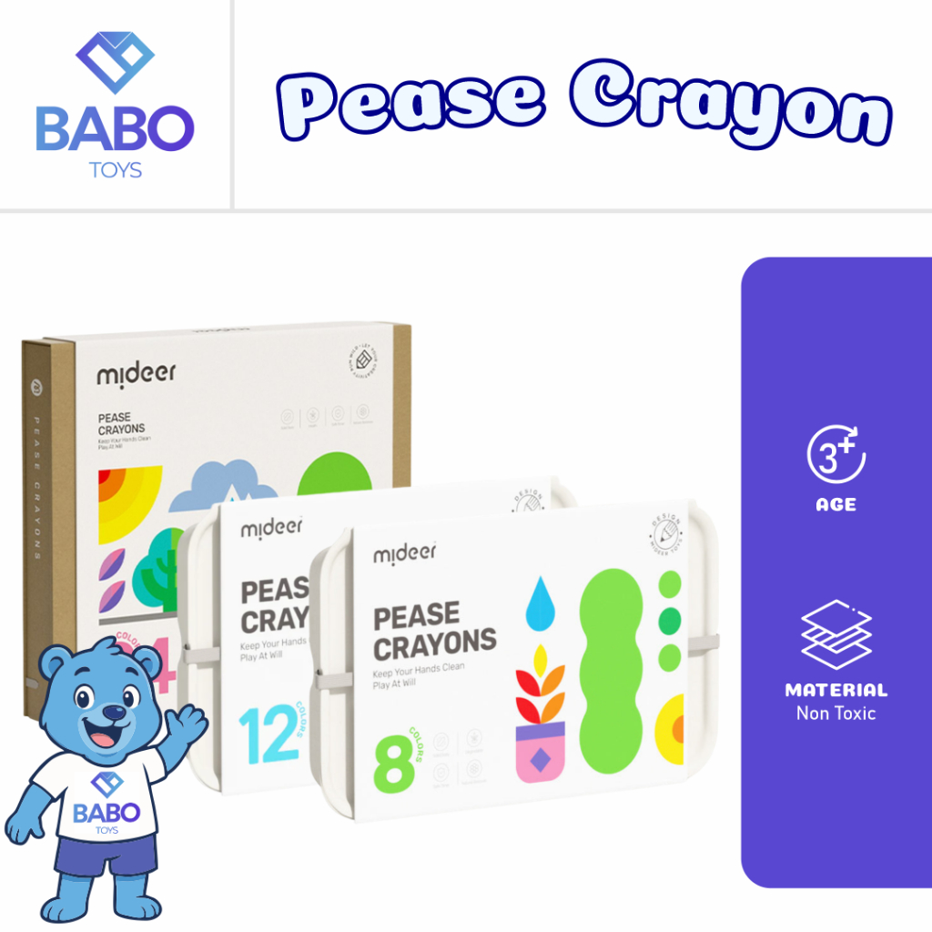 

Mideer Peas Crayon Pease Crayon Krayon Nontoxic Non-Toxic Krayon Lucu Alat Menggambar Mewarnai Melukis Aman untuk Bayi Anak