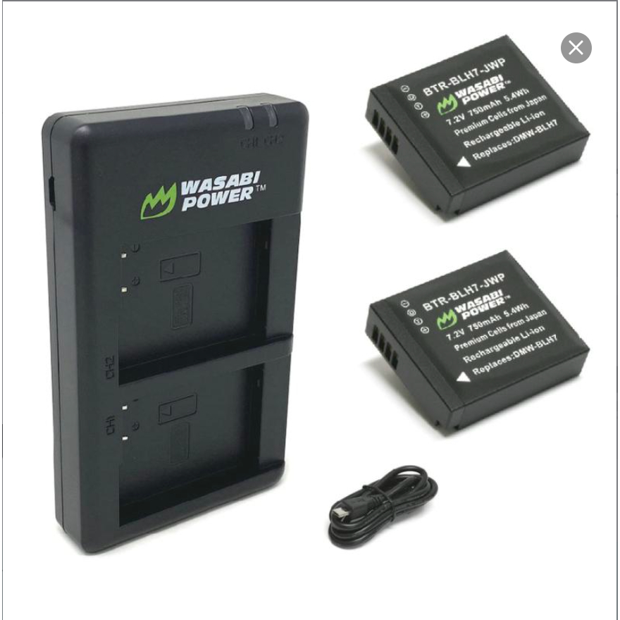 Wasabi Power Battery & Charger for Panasonic DMW-BLH7 DMW-BLH7E DMW BLH7 BLH7E Lumix DC GX800 GX850 