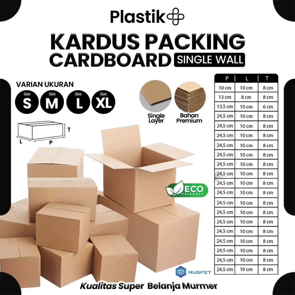 

Kardus Box Packing Dus Varian Ukuran Harga Ecer / Karton Single Layer Coklat Polos - Rusfet