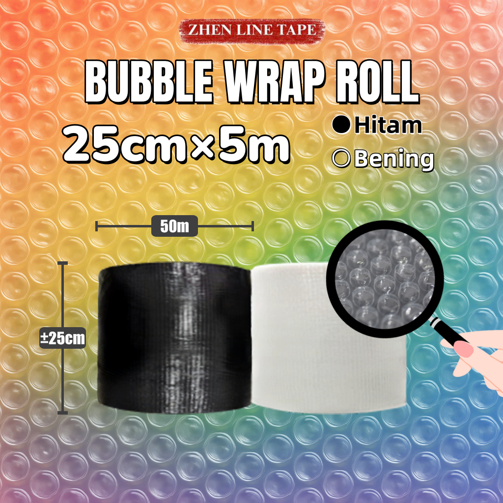 

PROMO | Bubble Wrap Roll Super Ekonomis 25cm x 50m Bening/Hitam Tebal Murah