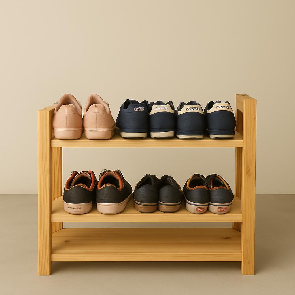 Wooden Shoe Rack - Rak Sepatu Kayu - Rak sepatu kayu pinus