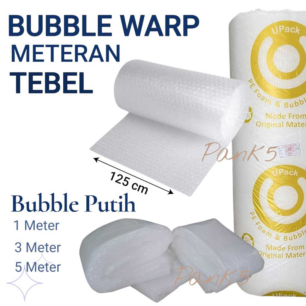 

Bubble Warp Upack Gold Tebal eceran Meteran Tambahan Packing Pembungkus