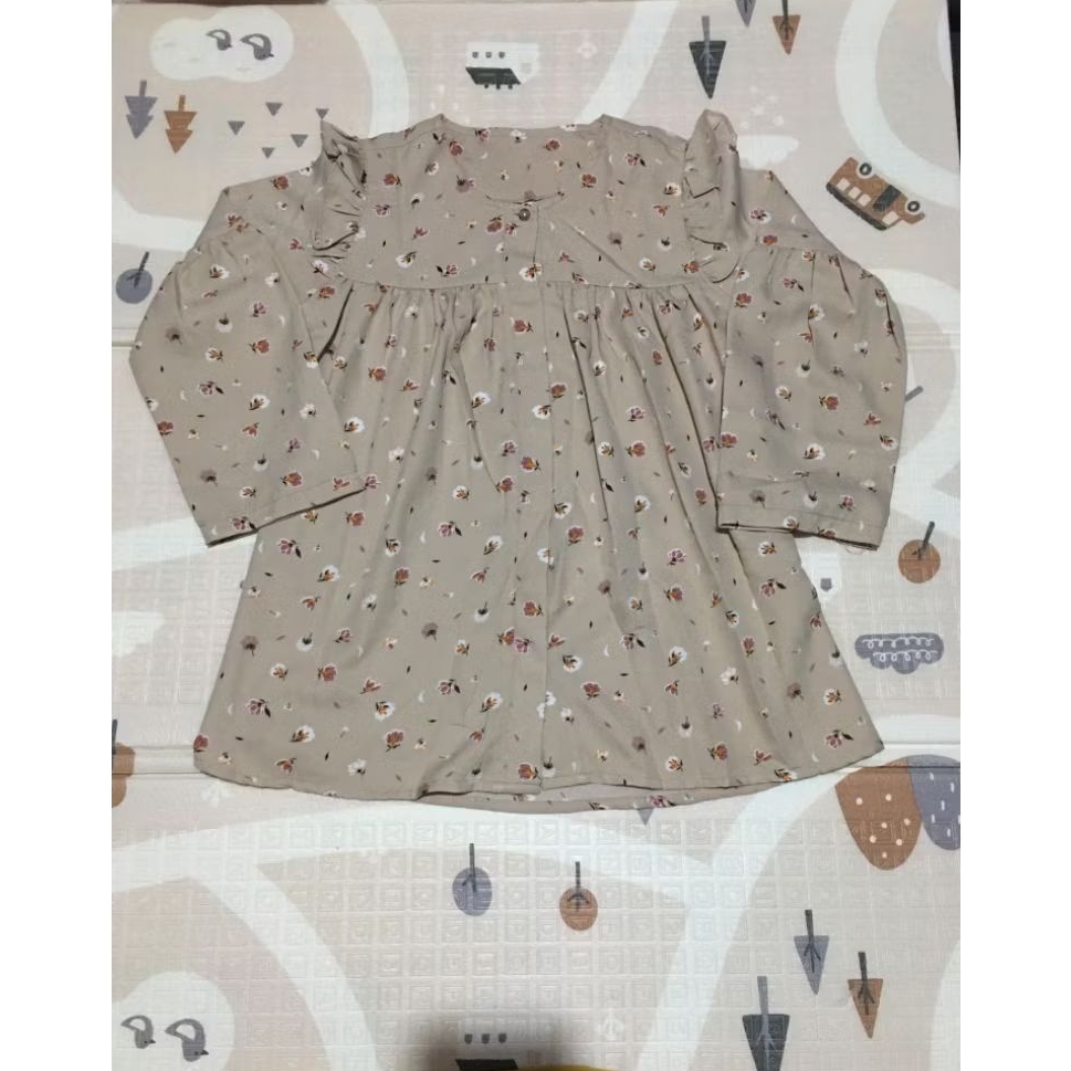 Blouse Wanita Motif Bunga Lengan Panjang Casual Atasan Cewek Muslimah Kekinian